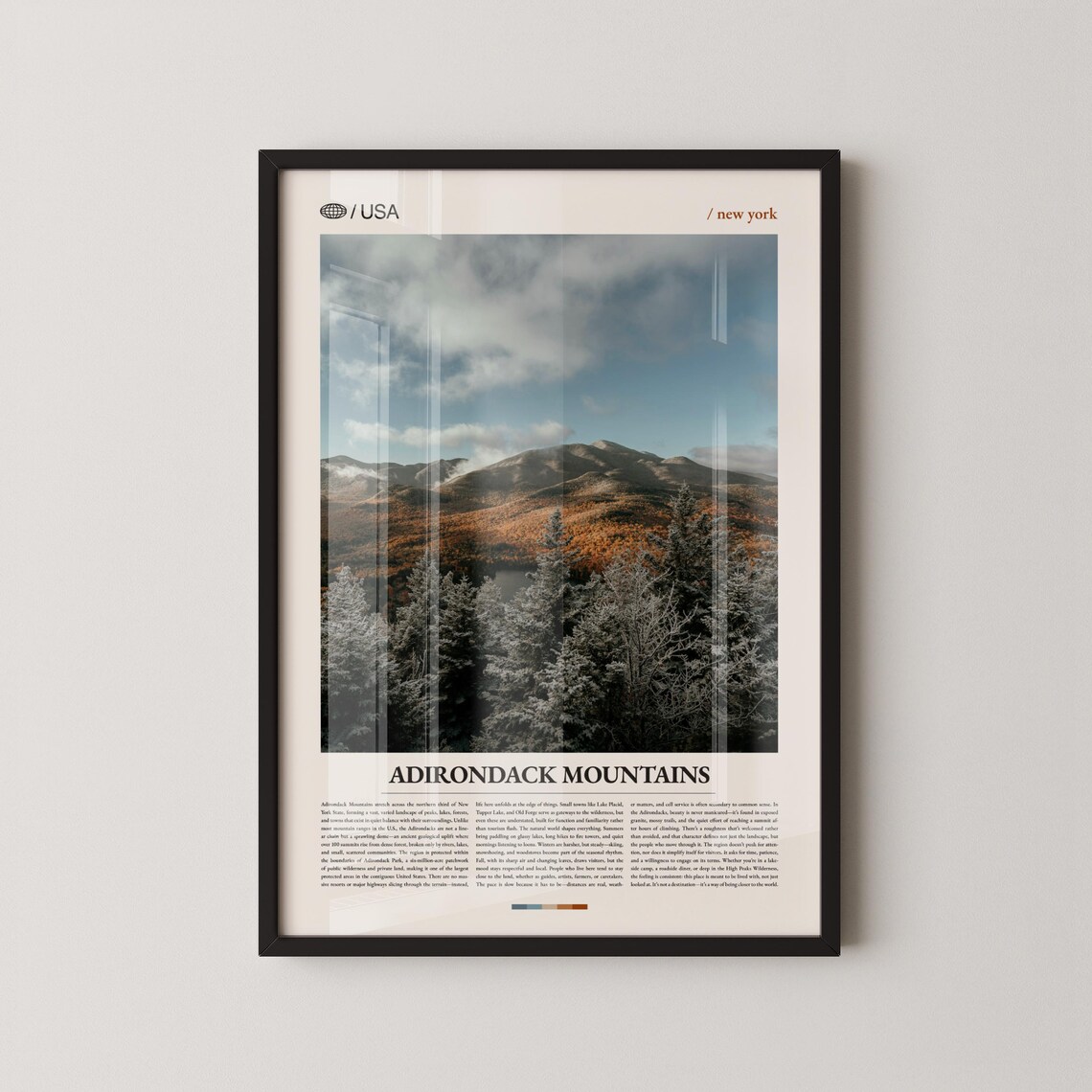 Adirondack Mountains New York Autumn Foliage Scenic Photo Poster