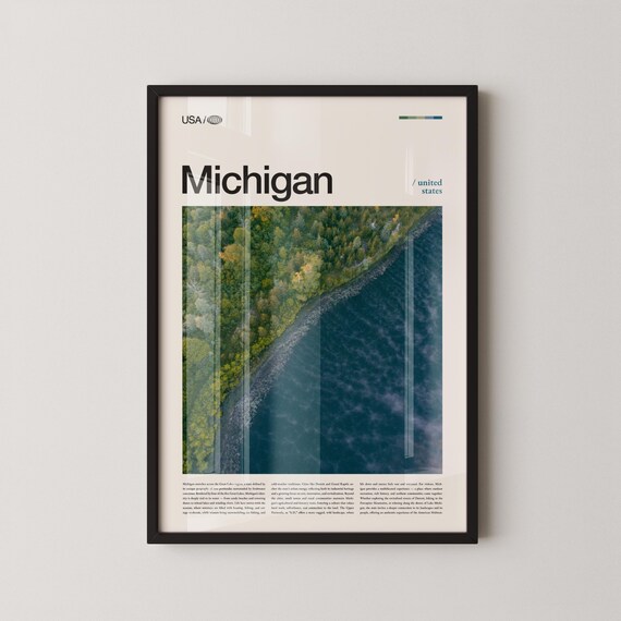 Michigan Great Lakes Forest Shoreline Aerial Landscape Photo Poster