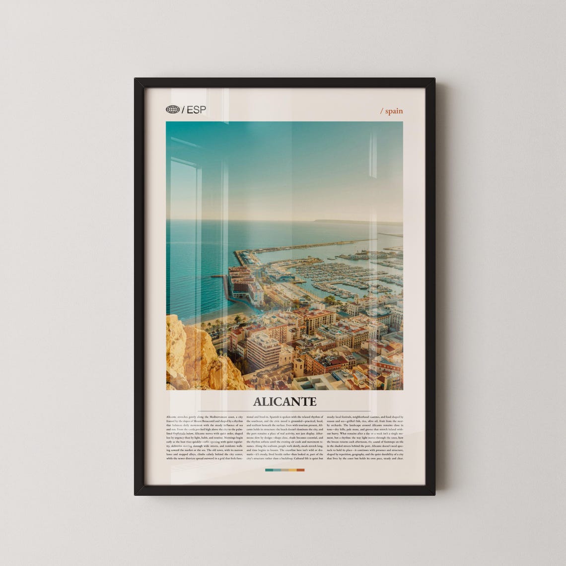 Alicante Spain Marina Harbor Editorial Travel Photography Poster