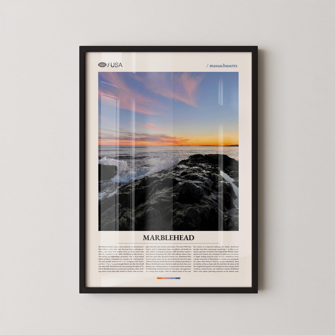 Marblehead Massachusetts Sunset Ocean Horizon Coastal Poster