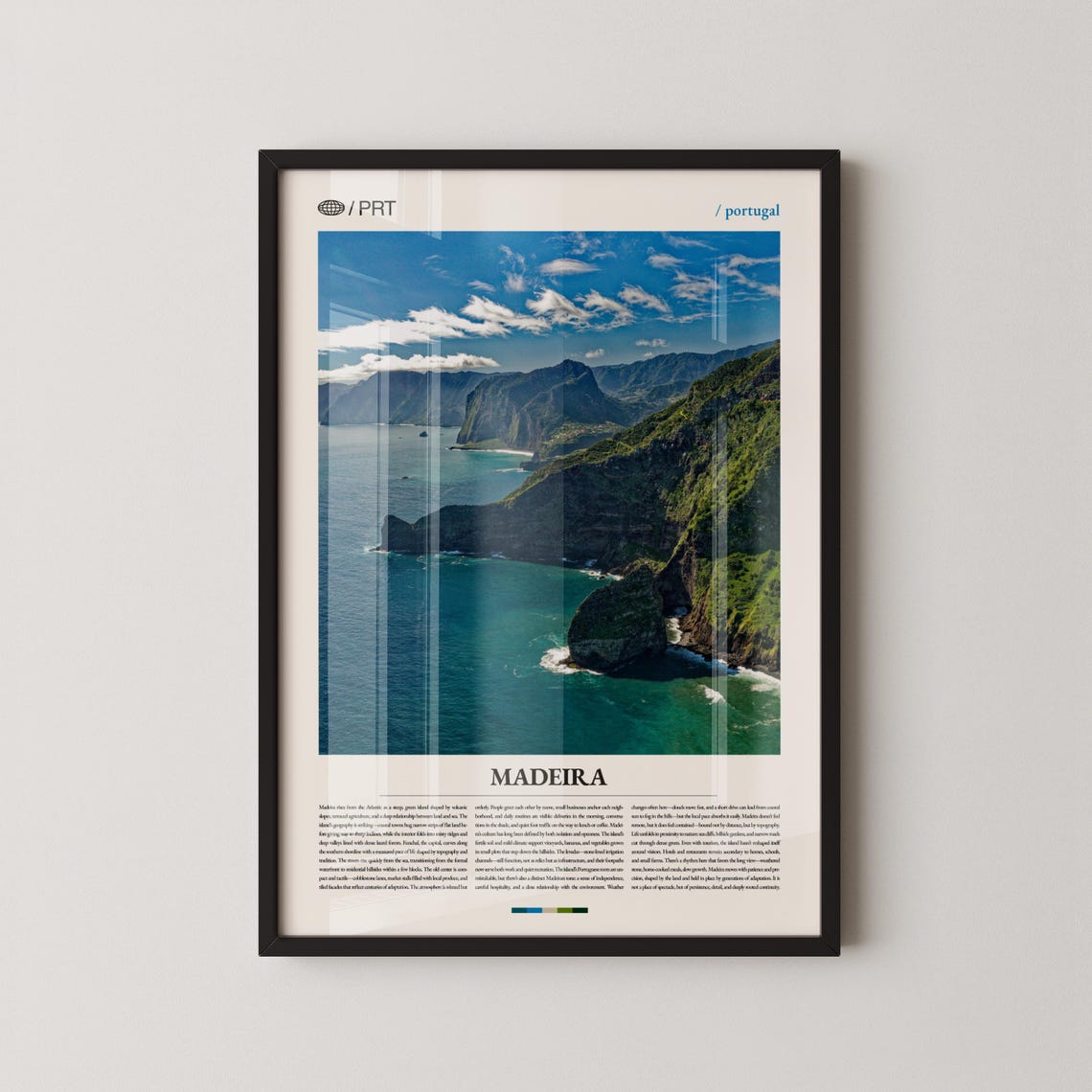 Madeira Portugal Coastal Cliffs Atlantic Ocean Travel Poster