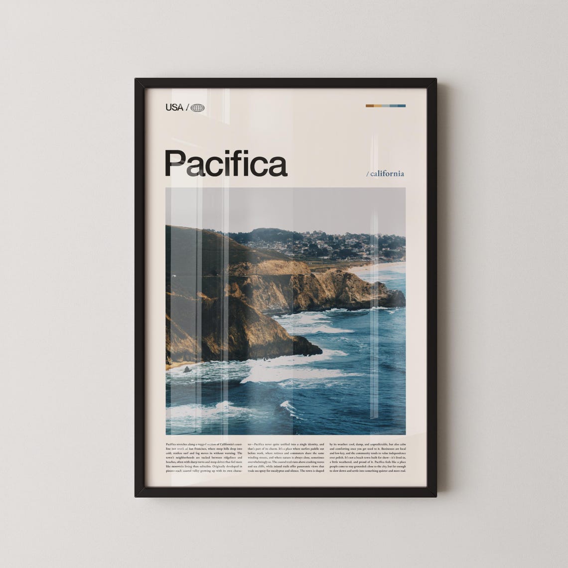 Pacifica California Ocean Cliffs Rugged Coastline Photo Poster