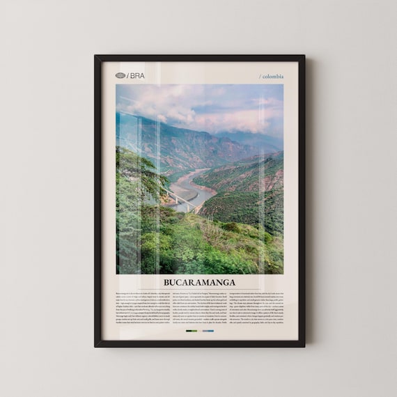Bucaramanga Colombia Canyon River Valley Travel Photography Poster