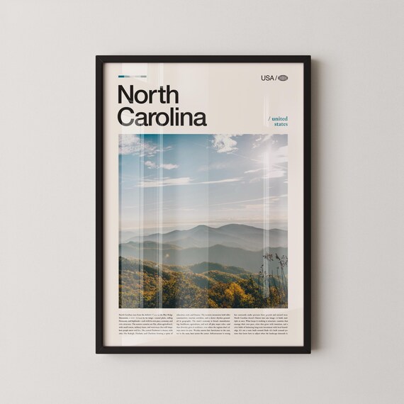 North Carolina Blue Ridge Mountain Sunrise Vertical Travel Poster