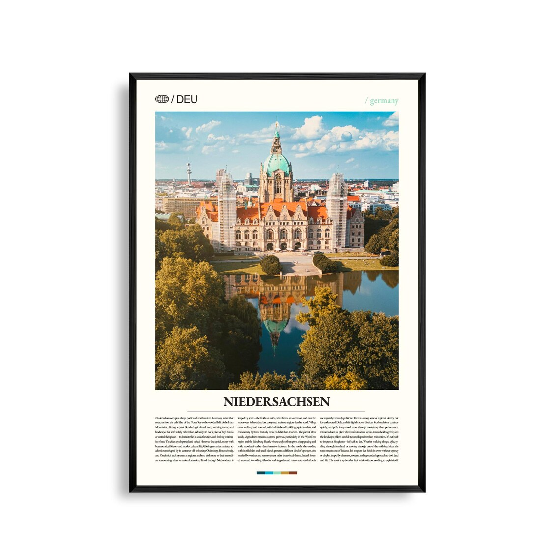 Niedersachsen Germany Hannover Town Hall Travel Photo Poster