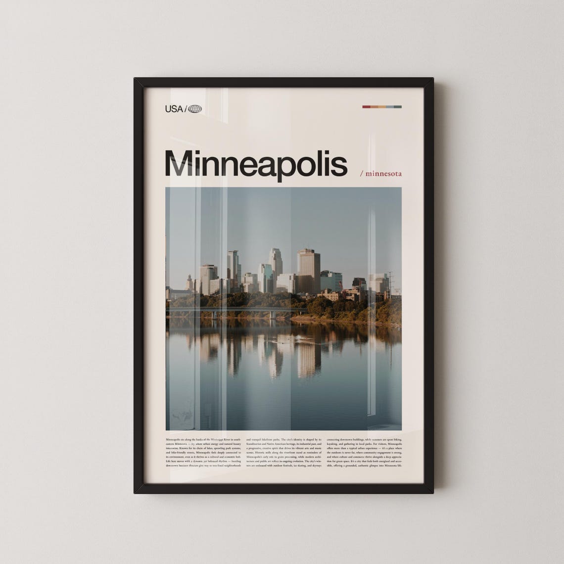 Minneapolis Minnesota Skyline Sunset River View Photo Poster