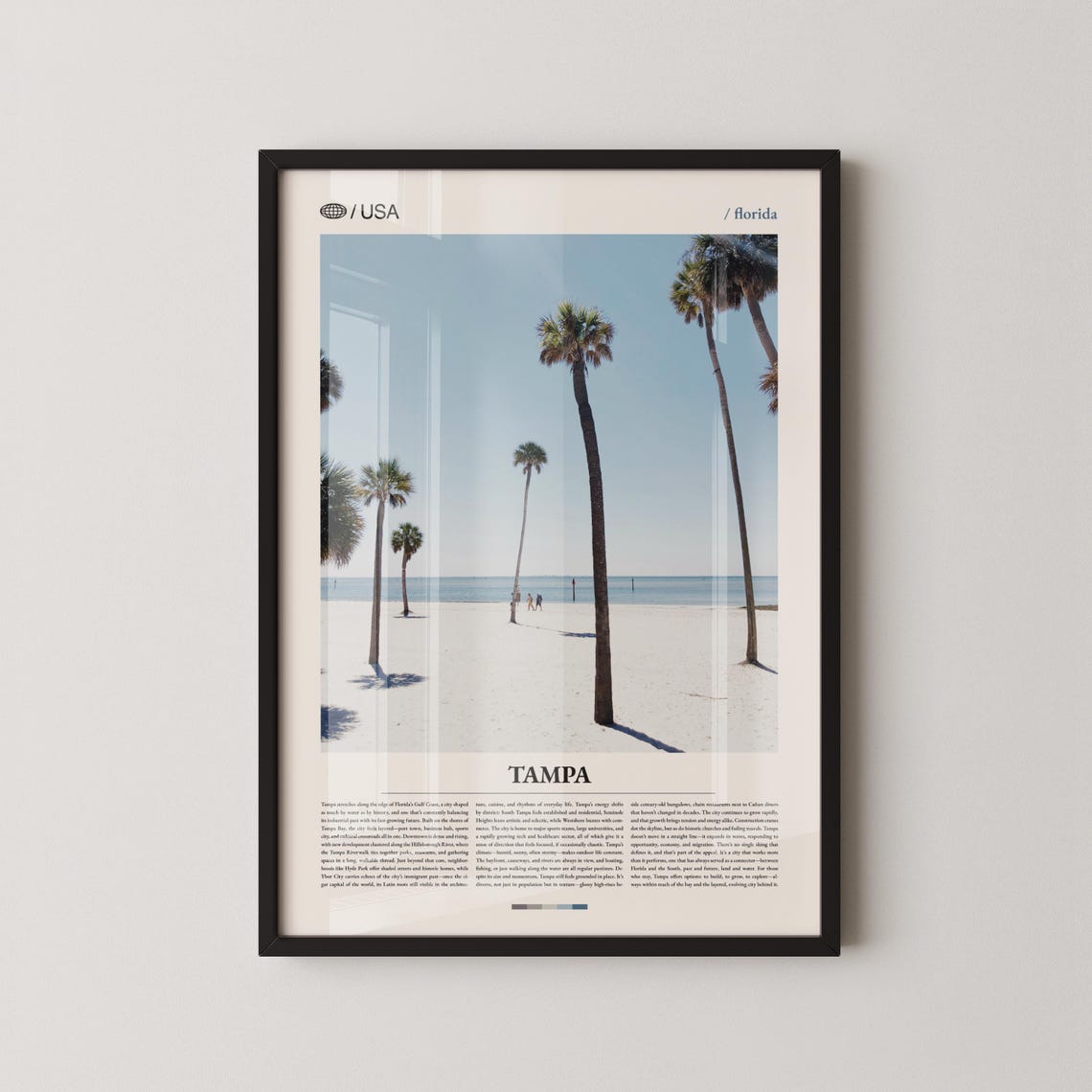 Tampa Florida White Sand Beach With Tall Palm Trees Photo Poster