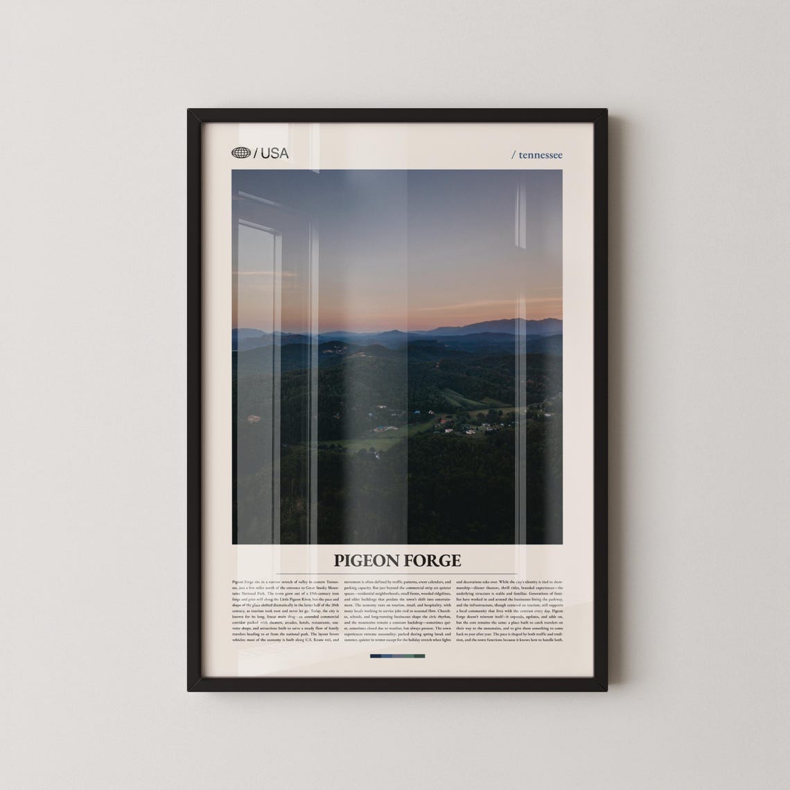Pigeon Forge Tennessee Smoky Mountains Sunset Panorama Travel Poster