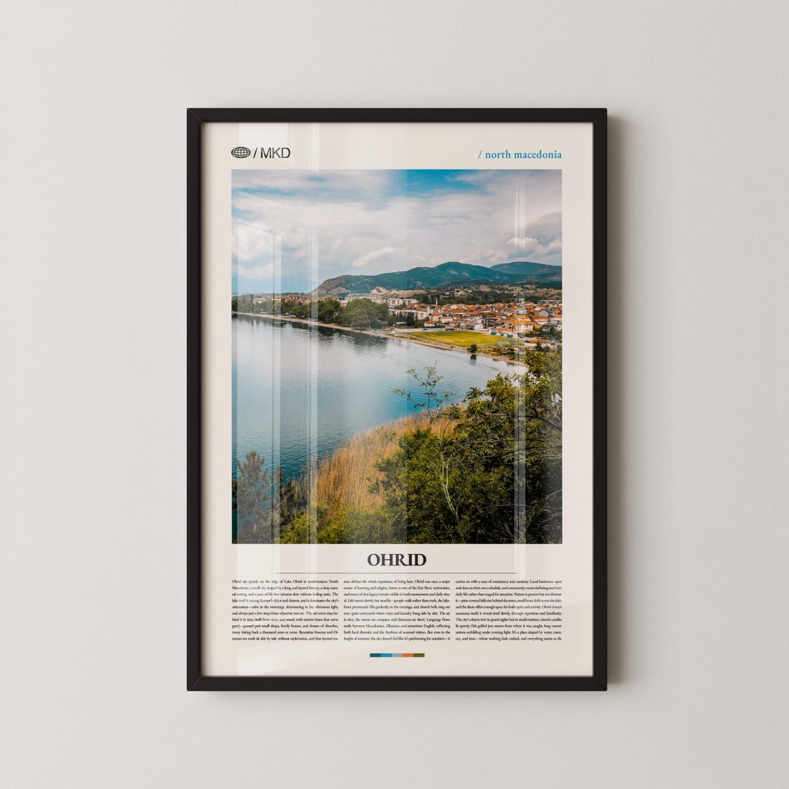 Ohrid North Macedonia Lake Mountain Historic Town Travel Poster