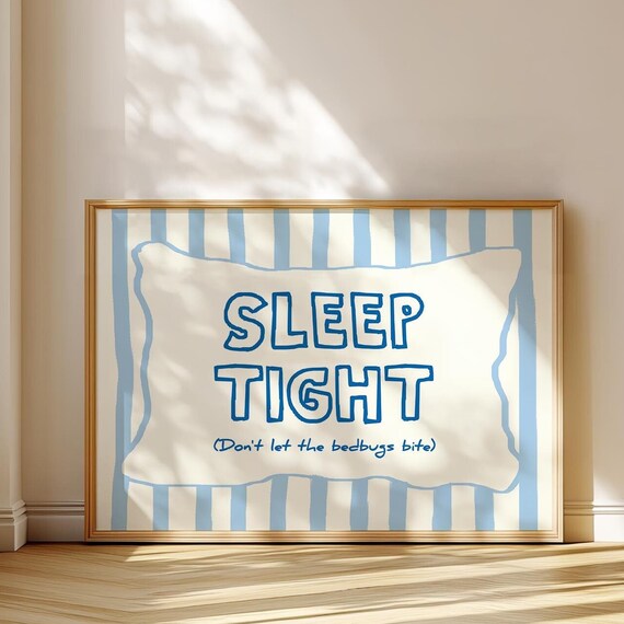 Sleep Tight Print Good Night Poster Above Bed Poster Trendy Bedroom Wall Art Typography Print Mid Century Decor Minimal Wall Art