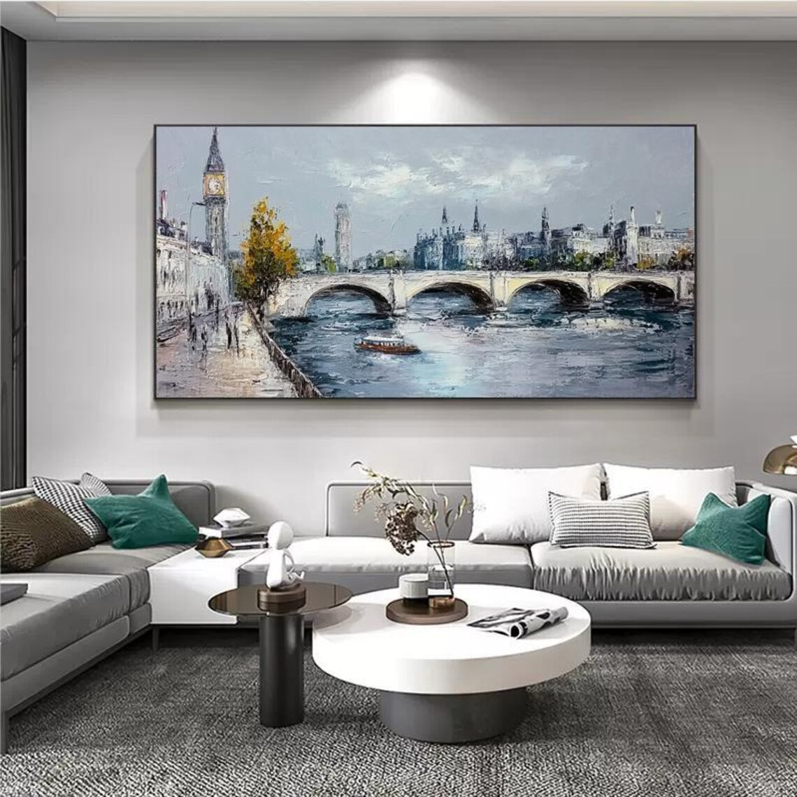 Iconic London Big Ben and Westminster Bridge Oil Painting Poster - Image 4
