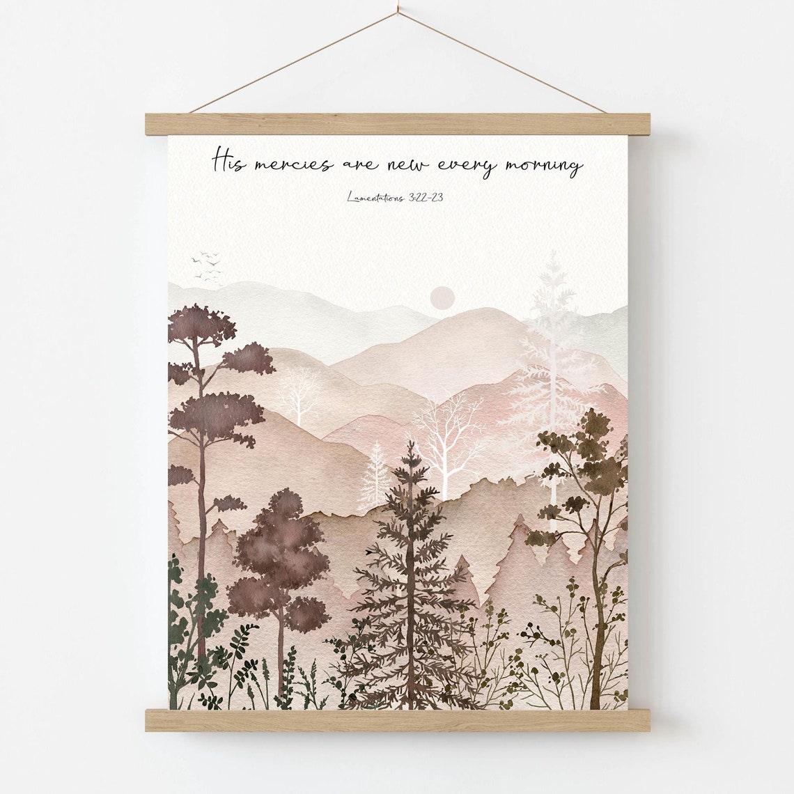 His Mercies Are New Every Morning Mountain Scripture Art Print