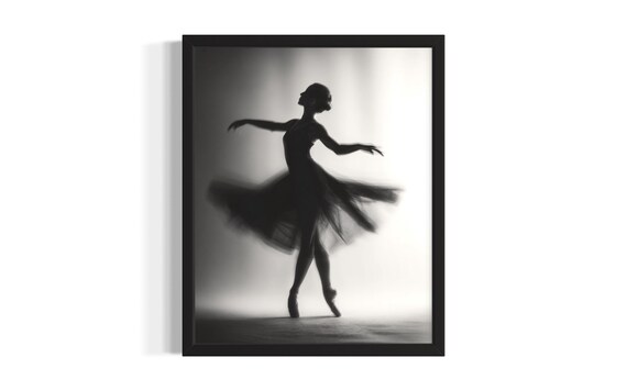 Ballet Dancer Fashion Black And White Poster Art Print Living Room Wall Original Painting Artwork Decor