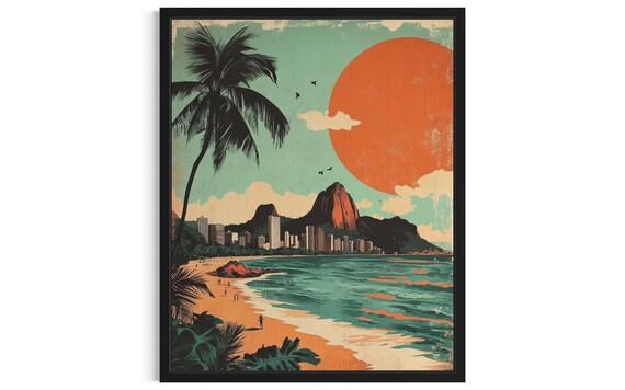 Baia Do Sancho Brazil International Beaches Poster Art Print Living Roomwall Original Painting Artwork Decor