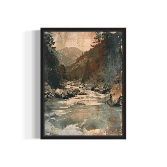 River Poster Art Print Vintage Gothic Wall Art Painting Decor Photo