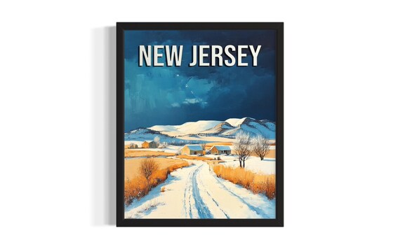 New Mexico Winter States Poster Art Print Living Room Wall Original Painting Artwork Decor