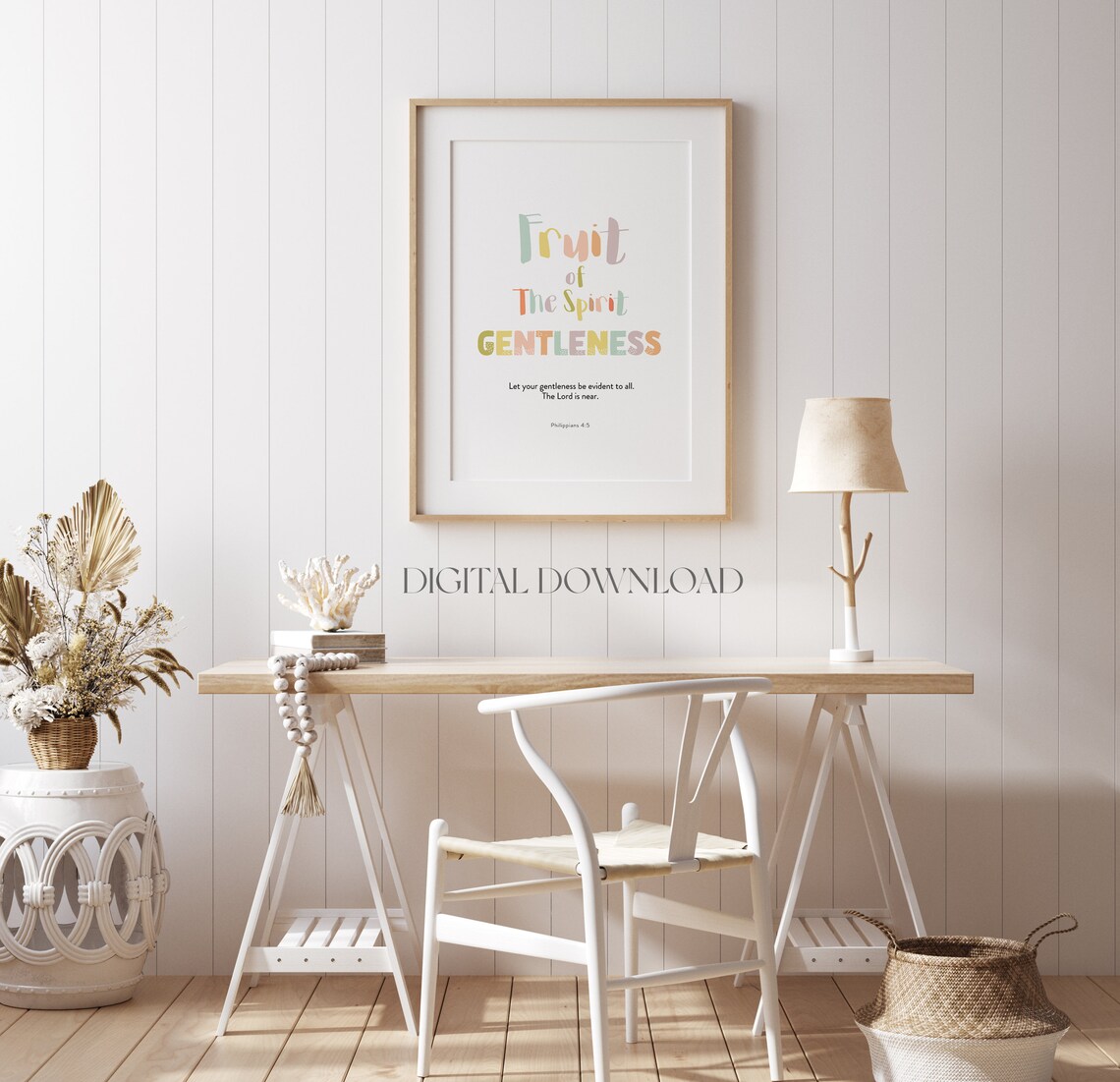 Fruit Of The Spirit Gentleness Colorful Kids Nursery Verse Poster - Image 3