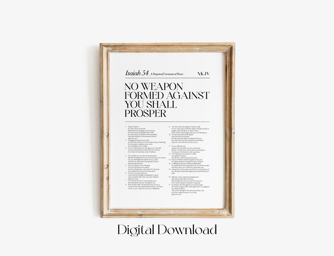 Isaiah 54 No Weapon Shall Prosper Poster - Image 3