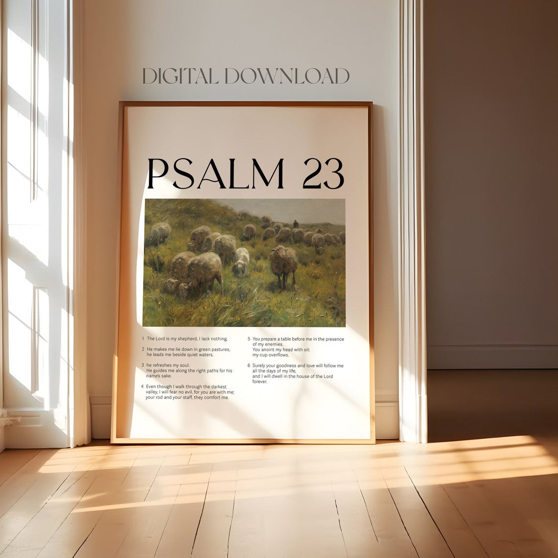 Psalm 23 Chapter The Lord Is My Shepherd Vintage Sheep Art Poster - Image 4