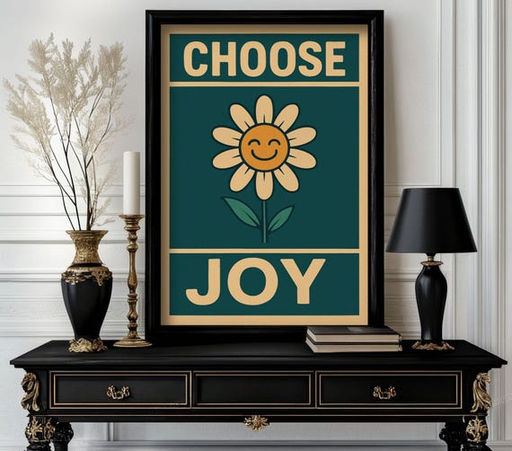 Funny Animal Quote Poster Choose Joy Trending Decor White Elephant Gift Lover Cute Motivational Art 21