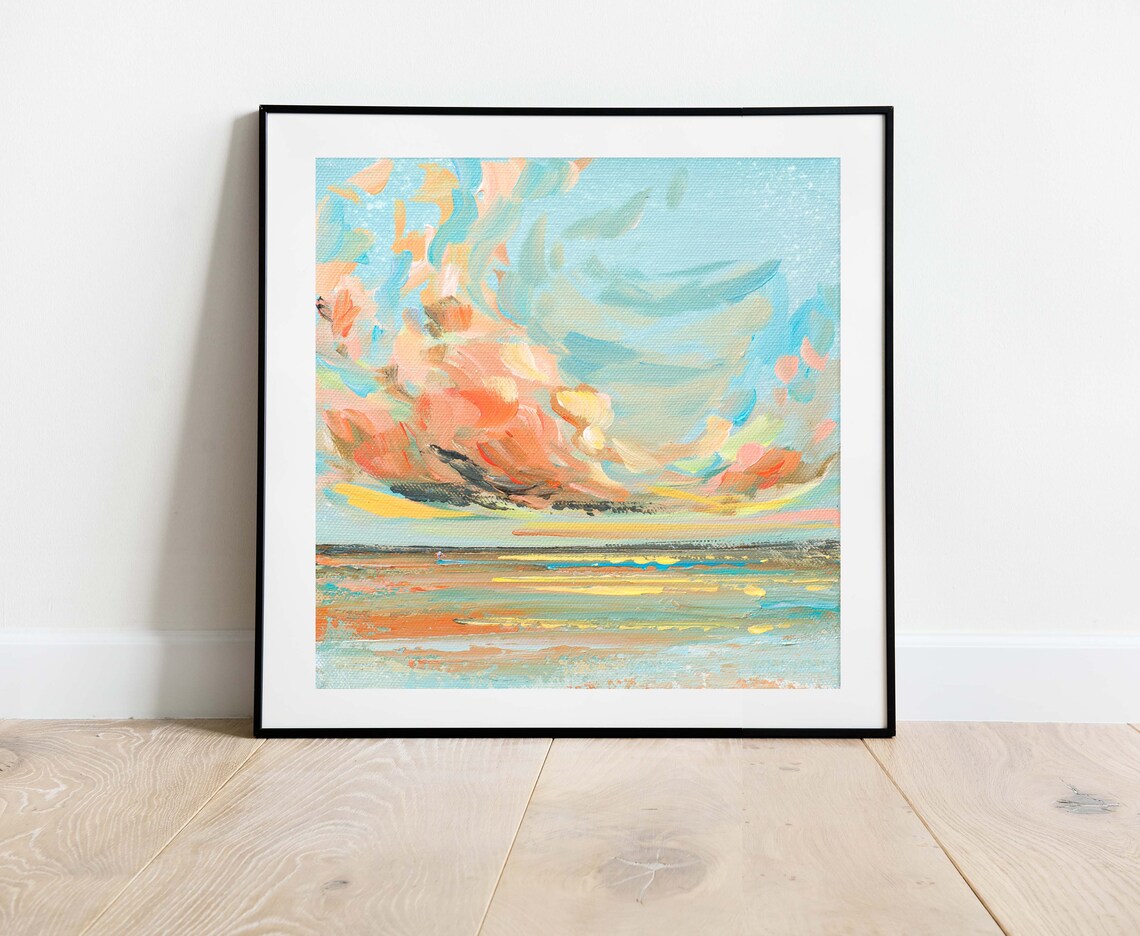 Abstract Seascape Ocean Art Print, Coastal Landscape