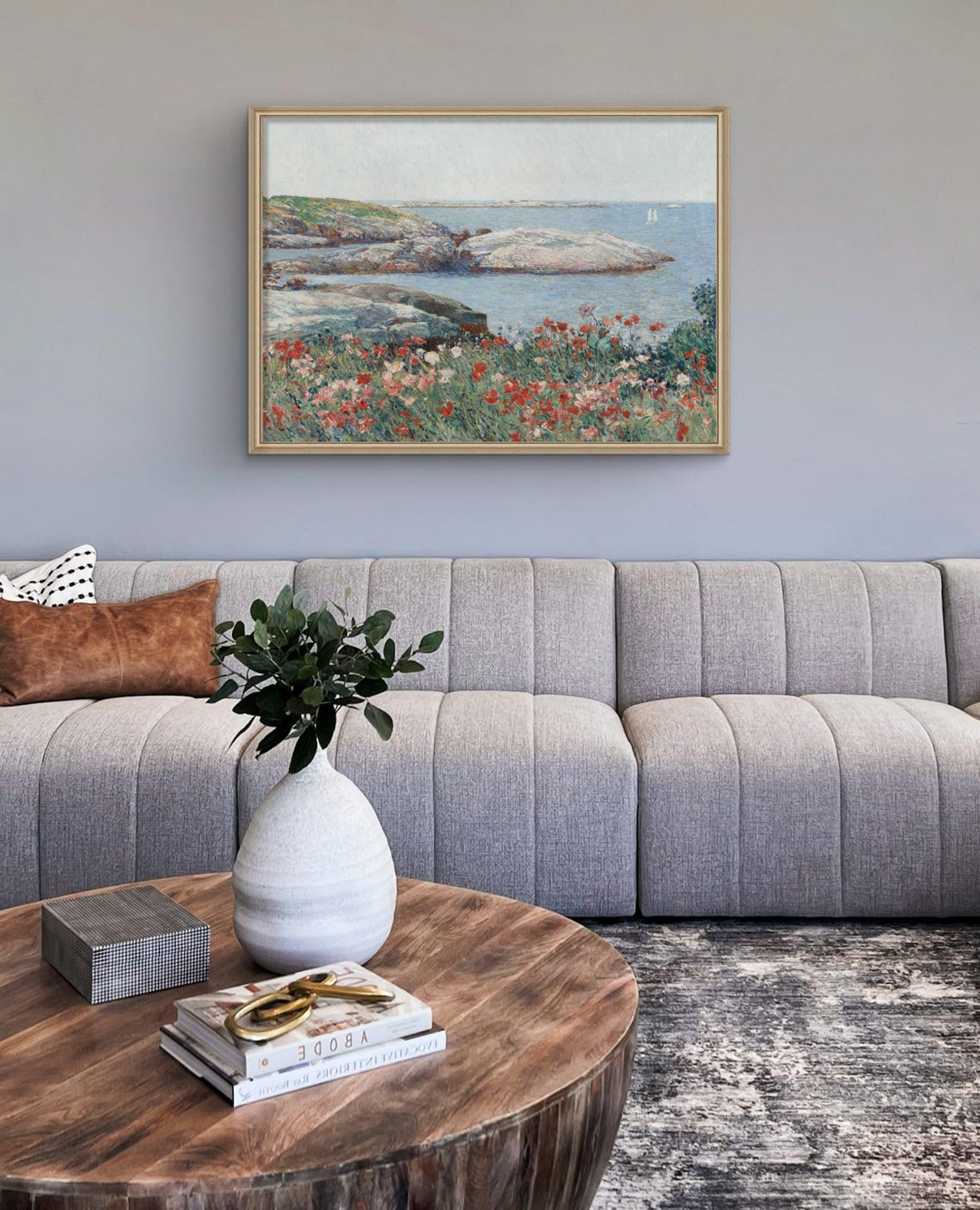 Poppies Landscape Print Impressionist Coastal Art Red Wildflowers Painting Vintage Coastal Floral Print Pastel Coastal Art Poppy Print 26 - Image 2
