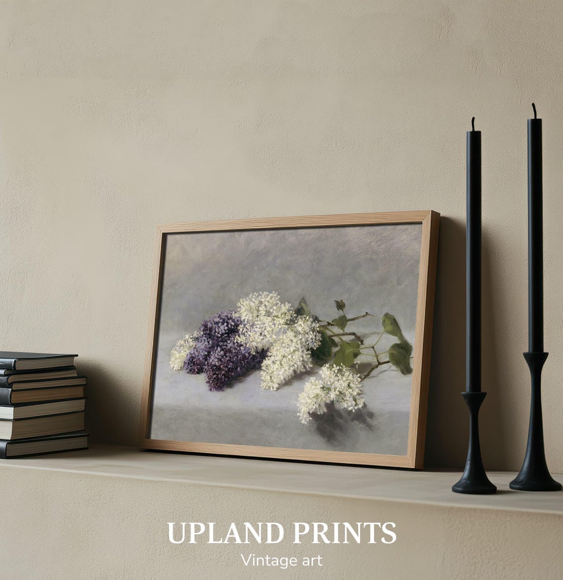 Purple Flowers Painting Vintage Floral Print Still Life Vintage Flower Art Floral Art Print Floral Still Life Painting 056 - Image 3
