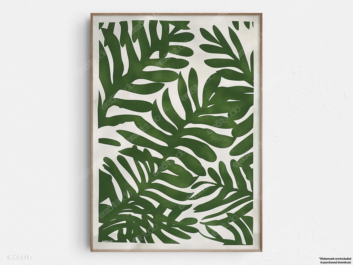 Abstract Monstera Delight, Mid-Century Minimalist Art Print