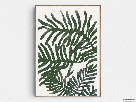 Abstract Foliage Dynamics Original Midcentury Modern Minimalist Wall Art