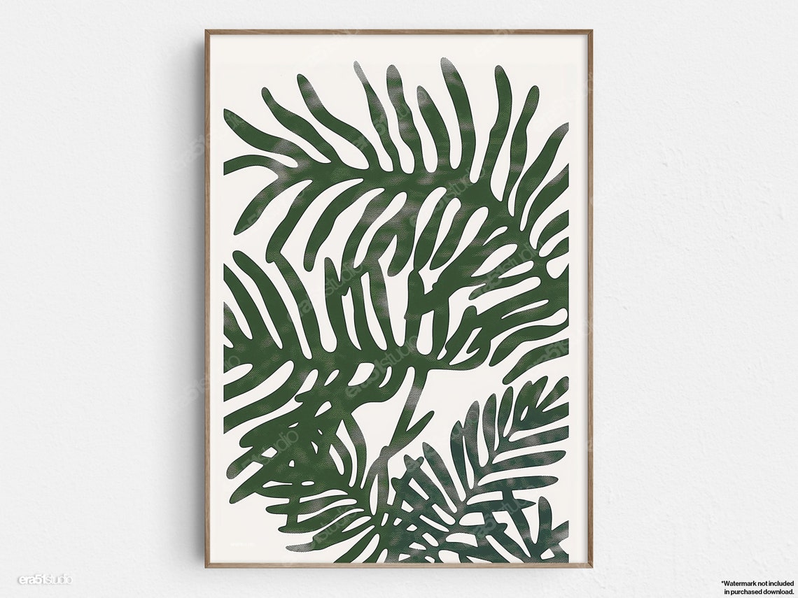 Abstract Foliage Dynamics Original Midcentury Modern Minimalist Wall Art