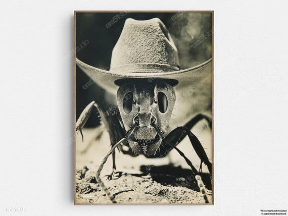 Ants Outback Adventure Original Midcentury Modern Minimalist Wall Art