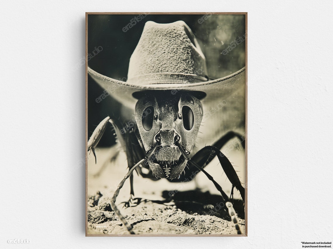 Ants Outback Adventure Original Midcentury Modern Minimalist Wall Art