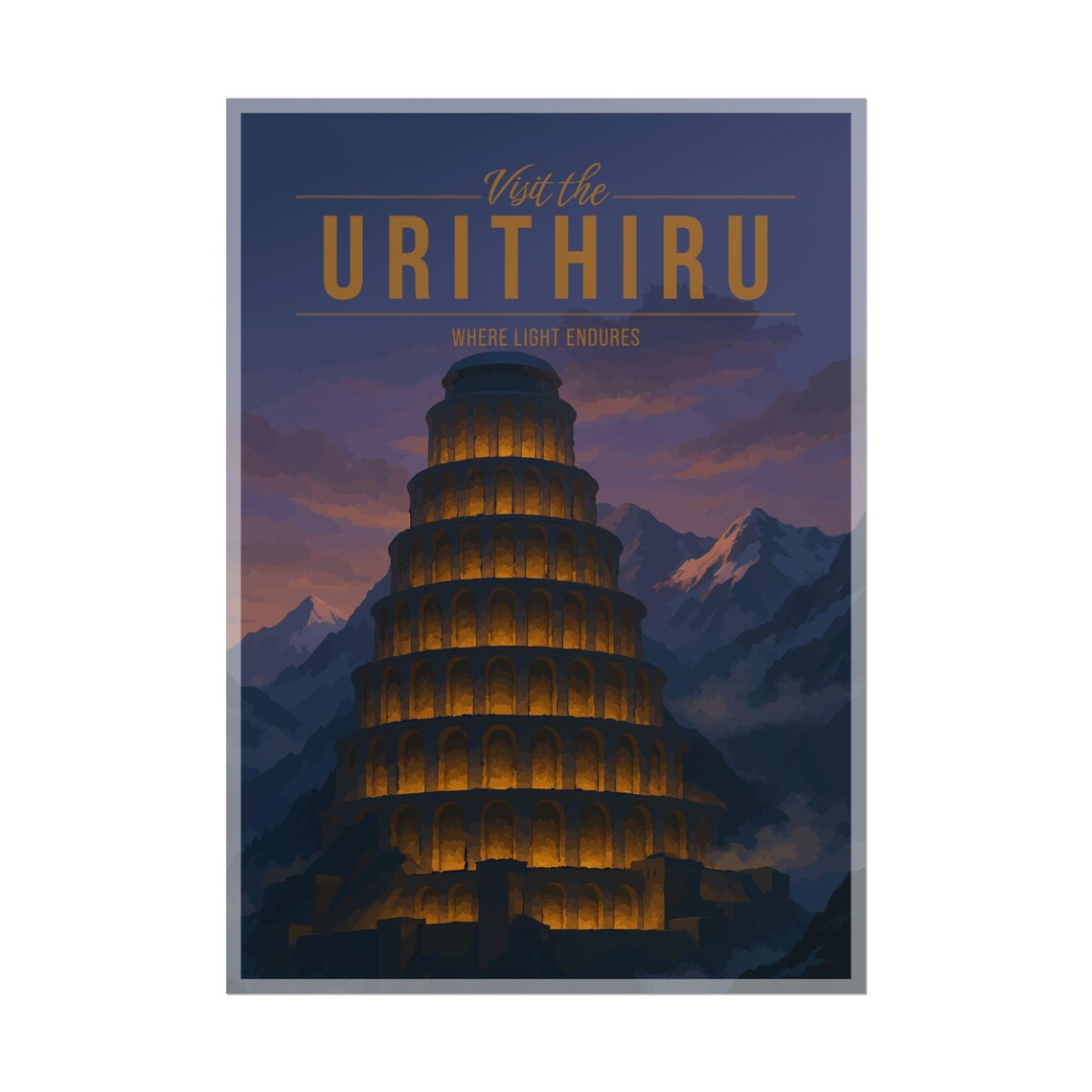 Stormlight Urithiru Tower Night Fantasy Book Travel Art Poster Decor