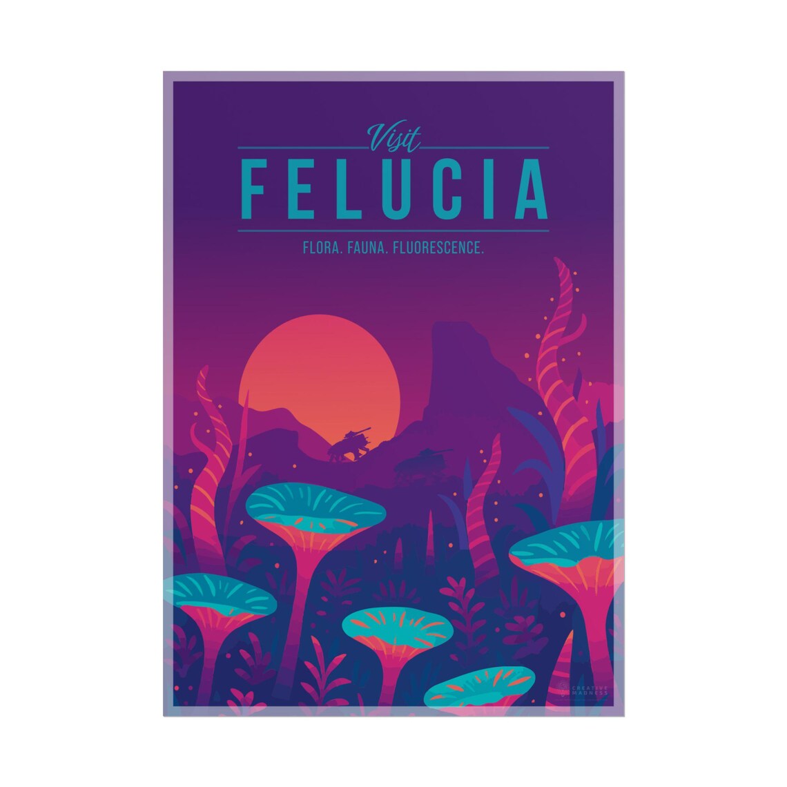 Visit Felucia Star Wars Neon Alien Flora Vintage Travel Poster