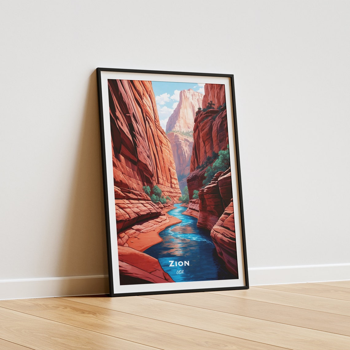 Zion National Park Red Canyon River Narrows View Hiking Poster - Image 5