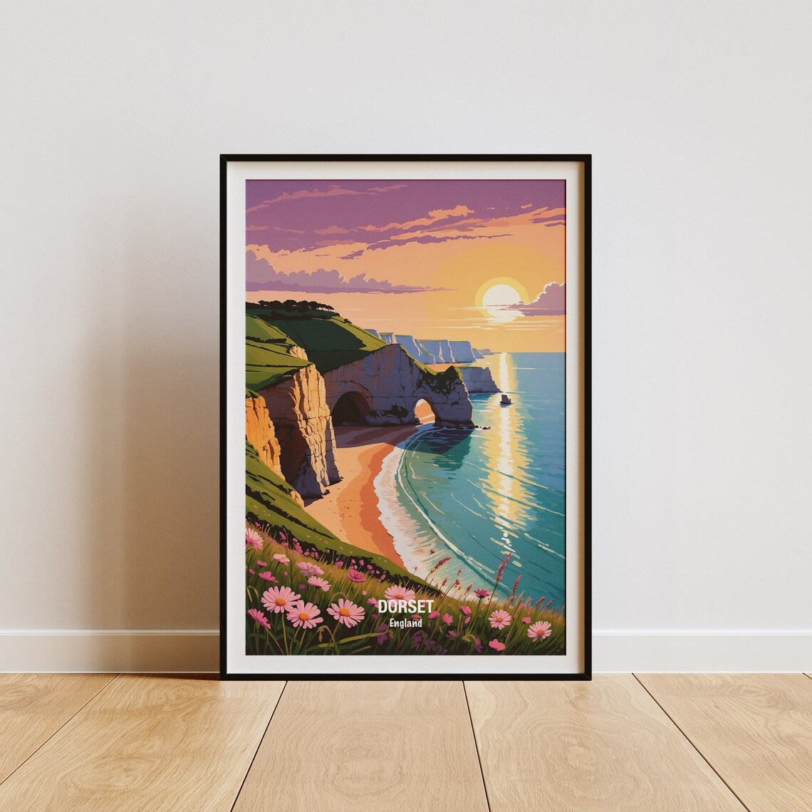 Dorset Durdle Door Arch Sunset Jurassic Coast England Poster