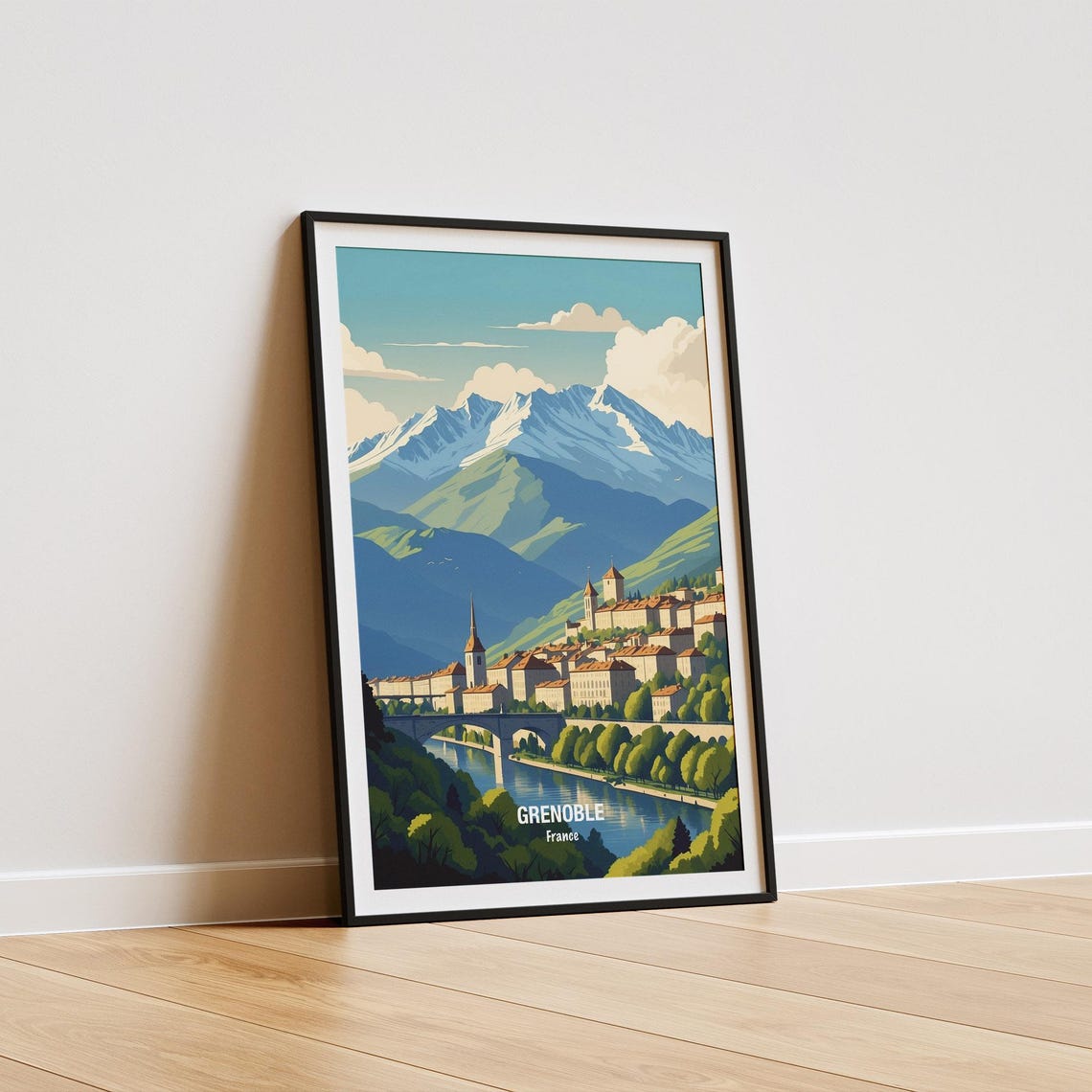 Grenoble France Travel Poster Vintage Grenoble Print French Alps Art Home Decor Gift For Travelers Wall Art Scenic Print - Image 5
