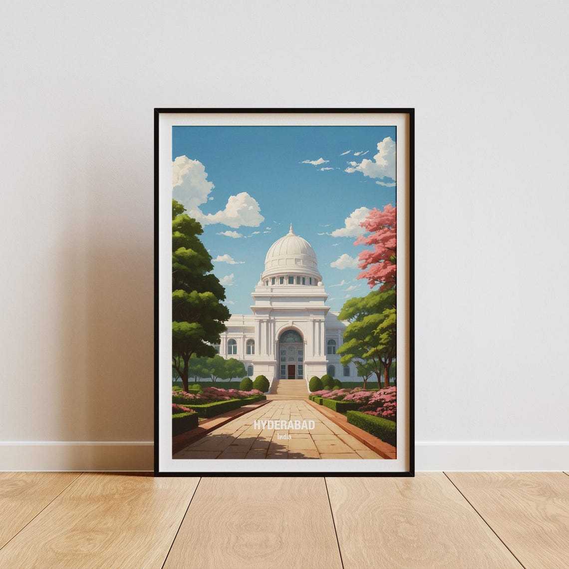 Hyderabad India Travel Poster Hyderabad Art Print Cityscape Poster Unique Gift Home Decor Travel Wall Art Indian Culture