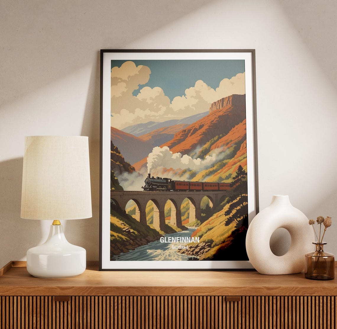 Glenfinnan Scotland Steam Train Viaduct Golden Autumn Hills Poster - Image 3