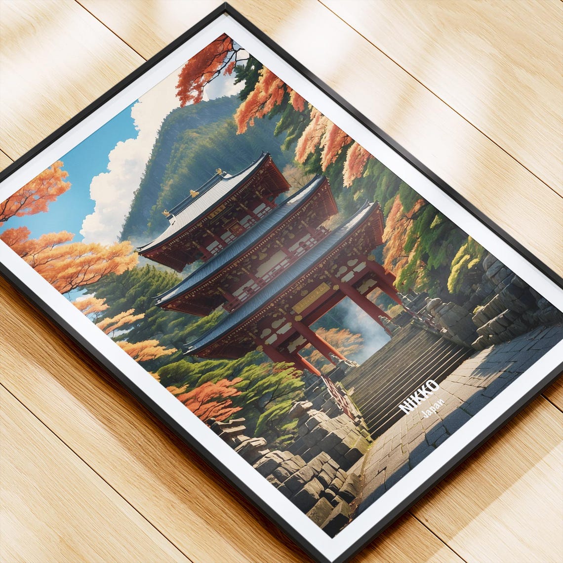 Japan Nikko Temple Gate Autumn Foliage Mountain Shrine Poster - Image 4