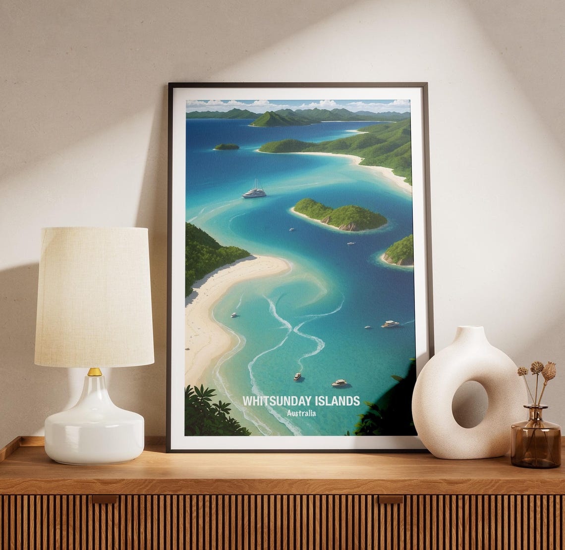 Whitsunday Islands Aerial Turquoise Bays Queensland Coast Poster - Image 3