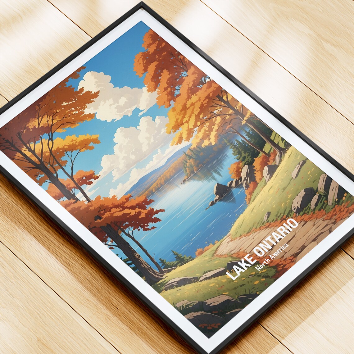 Lake Ontario North America Winding Autumn Path By The Lake Poster - Image 4