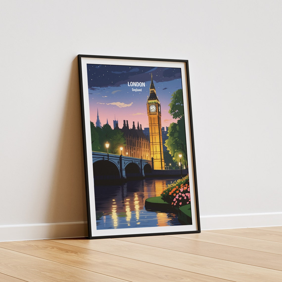London Big Ben and Westminster Bridge at Dusk River Thames Poster - Image 5