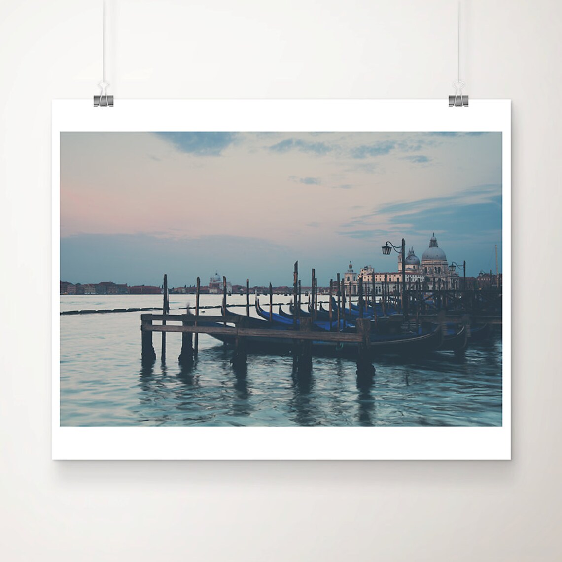 Venice Gondolas Sunrise Grand Canal Italy Travel Photo Art Poster