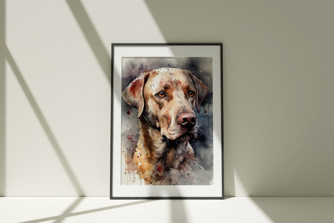 Labrador Retriever Portrait Watercolor Dog Pet Splash Art Poster - Image 3