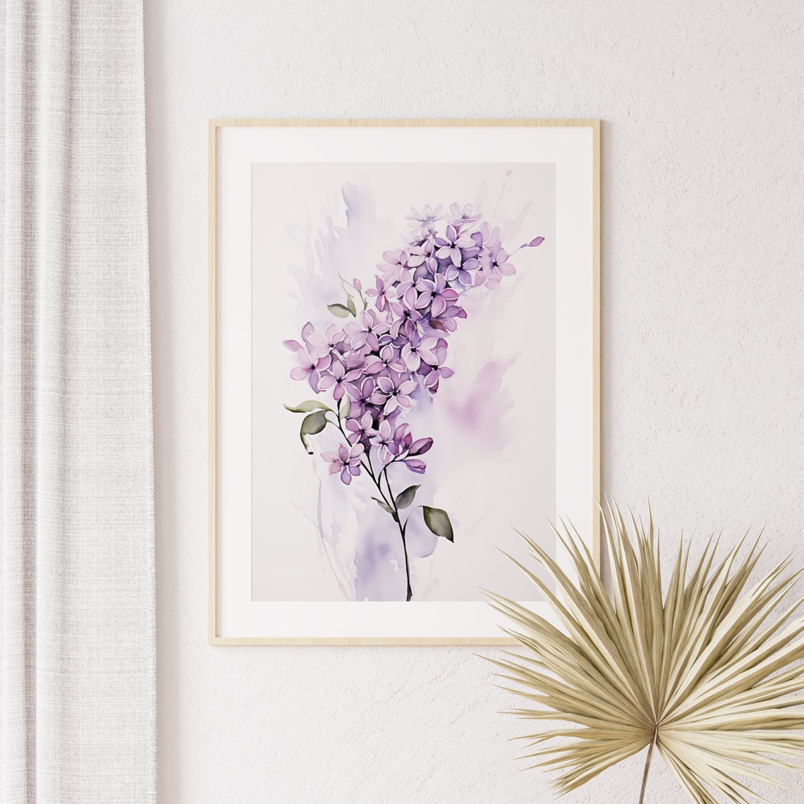 Pale Lilac Branch Soft Lavender Watercolor Minimal Floral Art Poster - Image 5