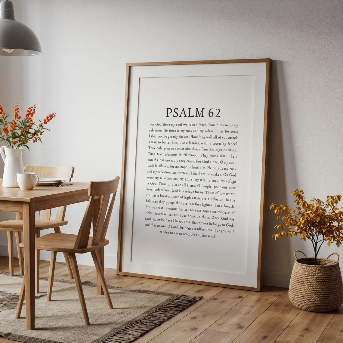 Psalm 62 Full Text Minimalist Scripture Faith Typography Print
