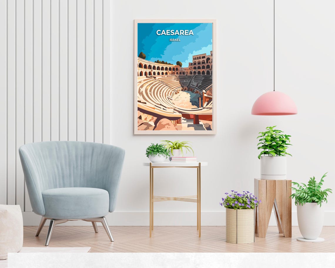 Roman Theater Travel Print Wall Art Caesarea Israel City Print Roman Theater Travel Gift Roman Theater Poster - Image 2