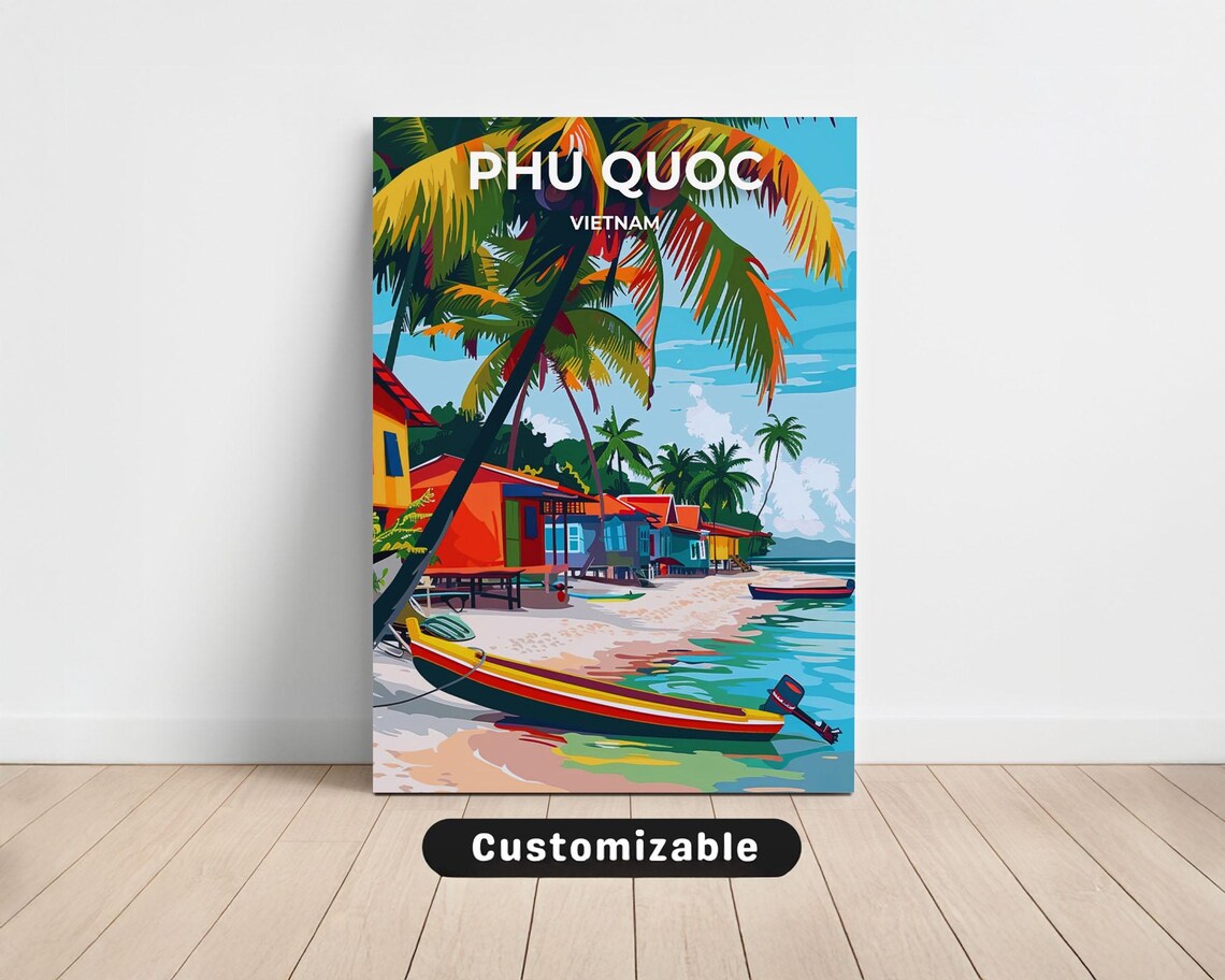 Phu Quoc Vietnam Tropical Island Beach Paradise Travel Poster