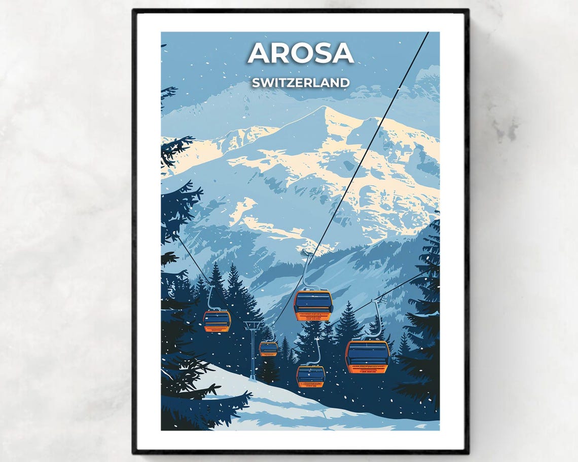 Arosa Switzerland Travel Print Wall Art Arosa Switzerland City Print Arosa Switzerland Travel Gift Arosa Switzerland Poster